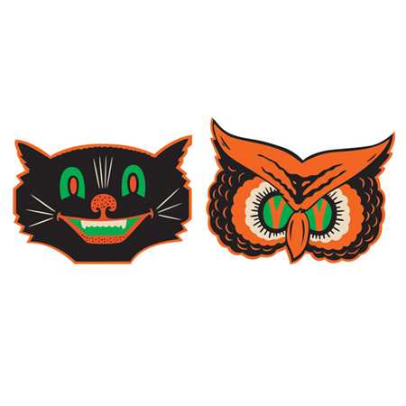 Cat & Owl Mini Cutouts (10/pkg)