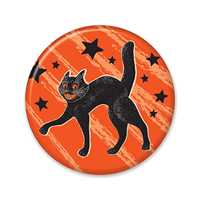 Vintage Halloween Scratch Cat Button Vintage Halloween Scratch Cat Button