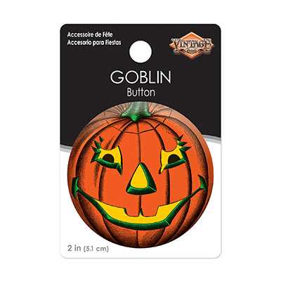 Vintage Halloween Goblin Button