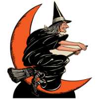Vintage Halloween Witch & Moon Stand-Up Vintage Halloween Witch & Moon Stand-Up, Halloween party supplies, Retro Halloween decorations, Halloween photo props, Halloween party decorations, vintage Halloween decorations