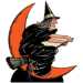 Vintage Halloween Witch & Moon Stand-Up - 00952