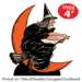 Vintage Halloween Witch & Moon Stand-Up - 00952
