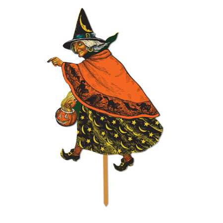 Classic Witch Yard Sign (Wooden Stake)