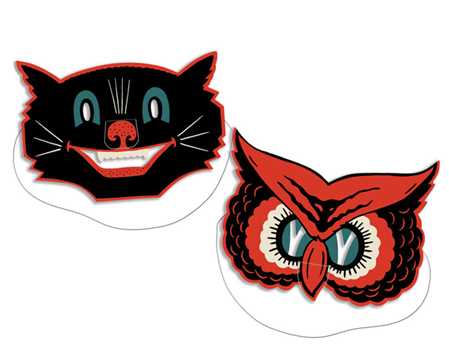 Owl & Cat Masks (2/pkg)