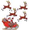 Vintage Christmas Santa & Sleigh Cutouts