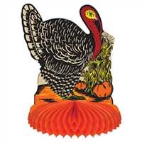 Vintage Fall Harvest Turkey Centerpiece 