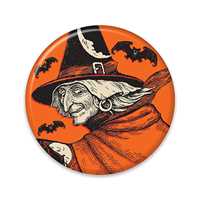 Vintage Halloween Classic Witch Button Vintage Halloween Classic Witch Button