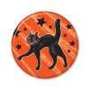 Vintage Halloween Scratch Cat Button